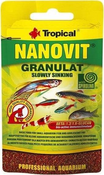 Tropical Nanovit Granulat Tropikal Balıkları için Granül Balık Yemi 10 Gr - Petshopundan