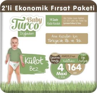 Baby Turco Doğadan Külot Bez 4 Numara 164 Adet 