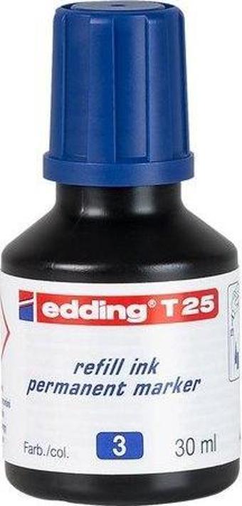 Edding T25 Permanent Mürekkep 30ml Mavi