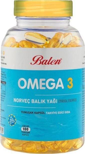 Balen Omega 3 Norveç Balık Yağı (Trigliserid) 1380 Mg 100 Kapsül