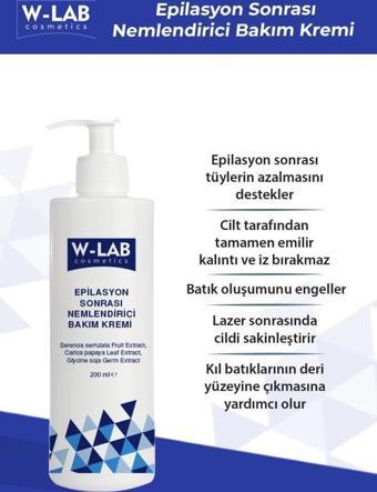 W-Lab Kozmetik Epilasyon Sonrası Nemlendirici Bakım Kremi 200 ML