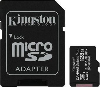 Kingston Canvas Select Plus SDCS2/128GB Class 10 U1 A1 V10 128 GB Micro SD Kart