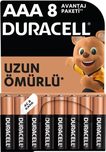 Duracell Basic İnce Kalem Pil 8'li AAA