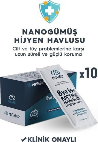 XXL Havlu Nano Gümüş Kedi Hijyen, Dış Parazit Bakımı Damla, Göz Kulak ve Ağız Temizleme