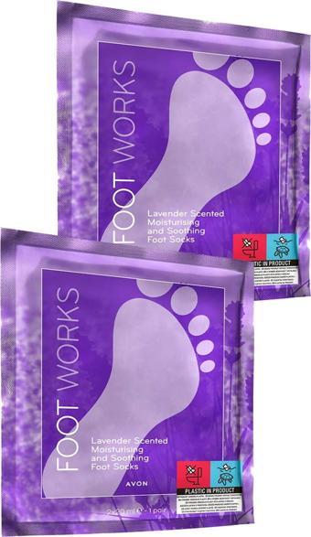 Foot Works Lavanta Kokulu Nemlendirici ve Rahatlatıcı Ayak Çorabı İkili Set