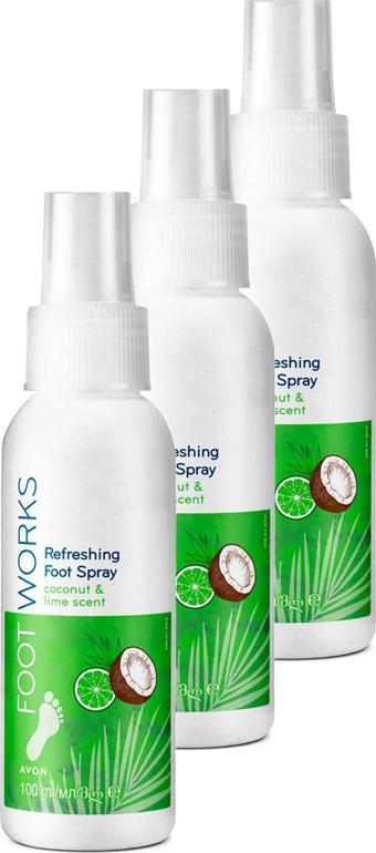 Footworks Hindistan Cevizi ve Misket Limonu Özlü Ayak Spreyi 100 Ml. Üçlü Set