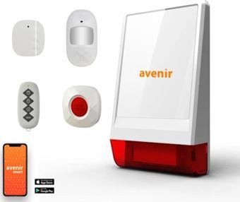 Avenir Av-03Wf Wifi Kablosuz Akıllı Alarm Seti (1 Kapı/Pencere Sensörü)(1Pır)(1 Kumanda)(1Sos Buton)