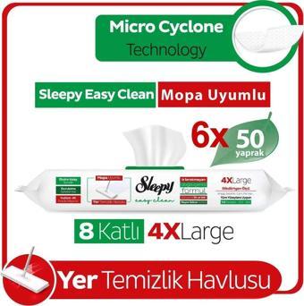 Sleepy Beyaz Sabun Katkılı 4 X Large Mopa Uyumlu Temizlik Havlusu x 6 Adet