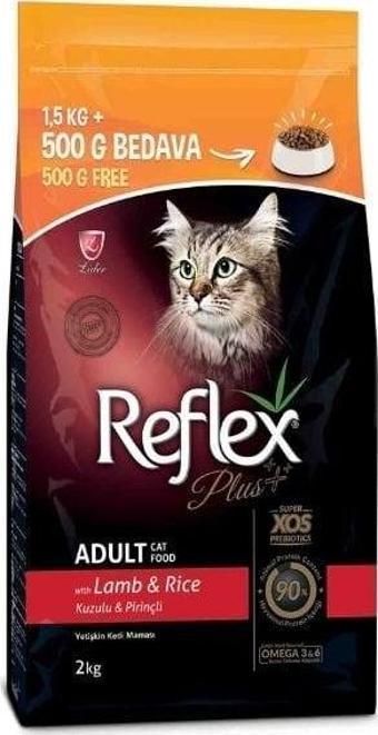 Reflex Plus Adult Kuzu ve Pirinçli Yetişkin Kedi Maması 1.5 Kg+500 Gr Hediyeli - Petshopundan