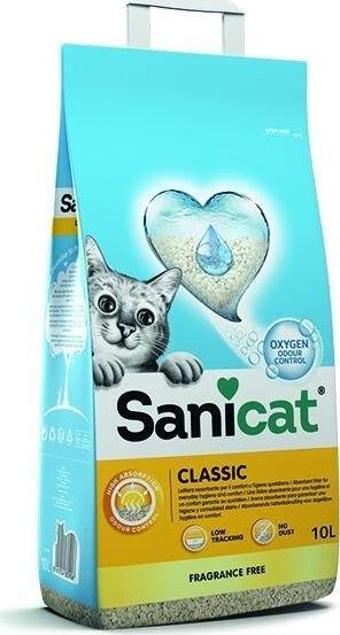 Sanicat Classic Oksijen Kontrollü Ultra Emici Kedi Kumu 10 Lt - Petshopundan