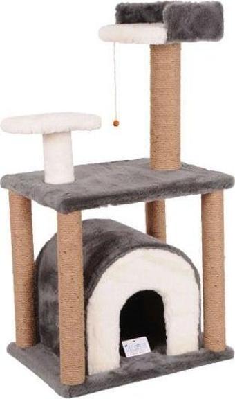 Cat Hause S01 Yuvalı Kedi Tırmalama Evi Gri 105 Cm - Petshopundan