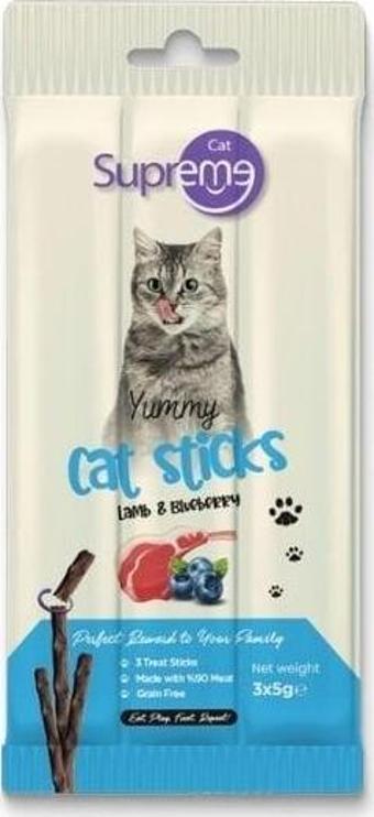 Supreme Cat Kuzu Etli ve Yaban Mersinli Stick Kedi Ödül Maması 3x5 Gr - Petshopundan