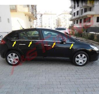 Citroen C4 HB Krom Cam Çıtası Tk 2005-2010 8Prç Paslanmaz Çelik