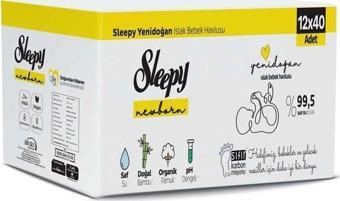 Sleepy Natural Yenidoğan Islak Mendil 12X40 (480 Yaprak)