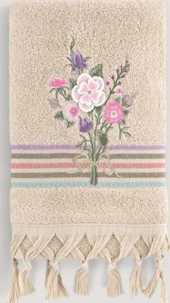 Arliva Home Asuman Nakıslı Havlu Bej 50X80