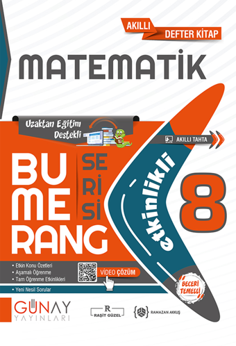 8.Sınıf Bumerang Matematik Etkinlikli Akıllı Kitap 2022-2023 - Günay Yayınları