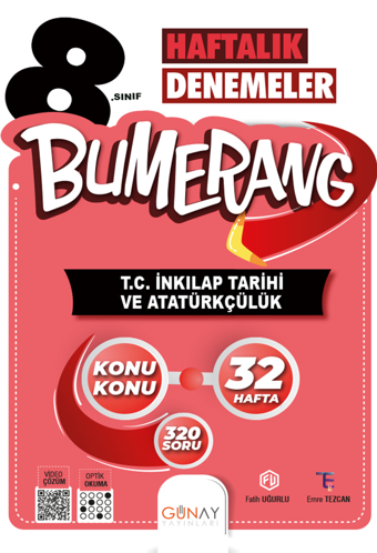 8.Sınıf Bumerang 32 Haftalık T.C. İnkılap Tarihi Ve Atatürkçülük Denemeleri - Günay Yayıncılık