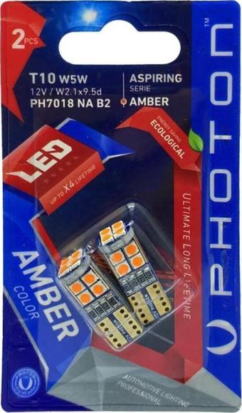 Photon T10 W5W 12V AMBER 12 LED ASPIRING SERIE (2Lİ BLİSTER) PH7018 NA B2 