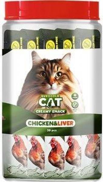 EuroGold Cat Sıvı Kedi Ödülü Tavuk - Ciğer 30x15Gr