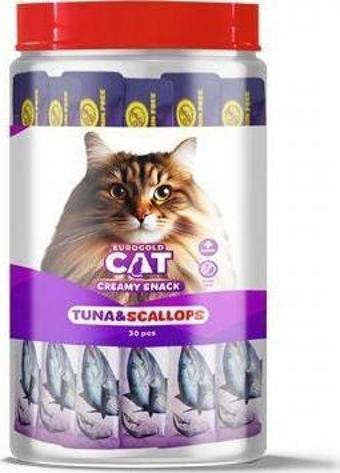 EuroGold Cat Sıvı Kedi Ödülü Ton - Deniz Tarağı 30x15Gr