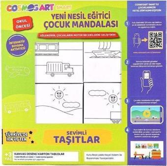 Cosmosart Smart Yeni Kutu Kalemsiz Sevimli Taşıtlar 15 x 15