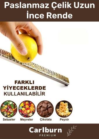 Özel Üretim Kaliteli Dayanıklı Paslanmaz Çelik Keskin Uzun İnce Limon Peynir Sarımsak Rendesi 27cm