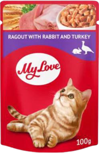 My Love Tavşanlı Ve Hindi Etli Yahni Pouch Kedi Maması 100 Gr - Petshopundan