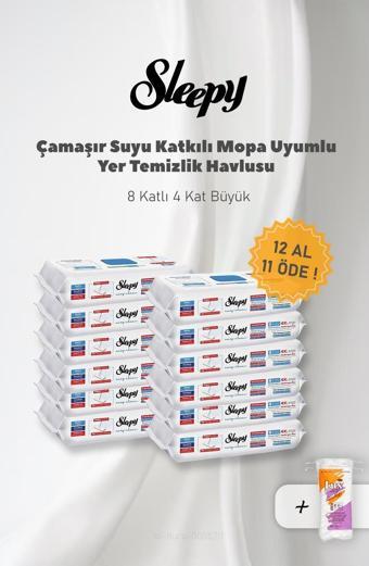 Sleepy 12 AL 11 Öde, Çamaşır Suyu Katkılı Mopa Uyumlu 4XL ve Pamuk