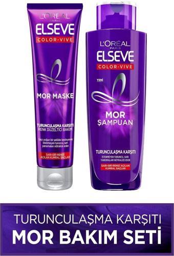 Elseve Mor Şampuan 200ml + L'oréal Paris Mor Maske 150 Ml