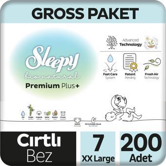 Sleepy Bio Natural Premium Plus Gross Paket Bebek Bezi 7 Numara Xxlarge 200 Adet