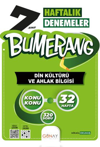 7.Sınıf Bumerang Haftalık Din Kültürü ve Ahlak Bilgisi Denemeleri - Günay Yayıncılık