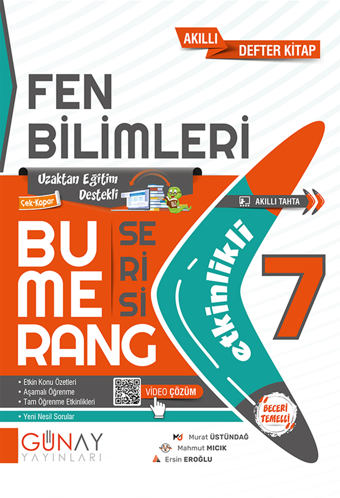 7.Sınıf Bumerang Fen Bilimleri Etkinlikli Akıllı Kitap 2022-2023 - Günay Yayıncılık