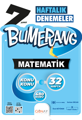 7.Sınıf Bumerang Haftalık Matematik Denemeleri - Kolektif  - Günay Yayıncılık