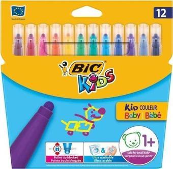 Bic Baby Güvenlikli Uç 12'li Keçeli Boya Kalemi