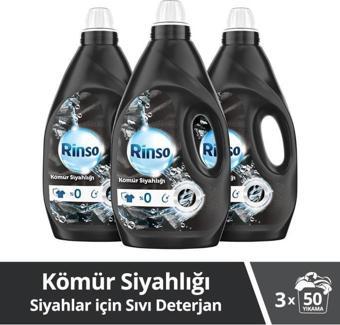 Rinso Sıvı Çamaşır Deterjanı Kömür Siyahlığı 3 lt x 3 Adet