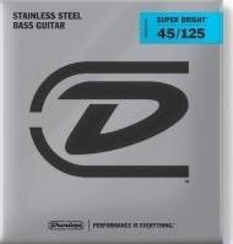 Jim Dunlop DBSBS45125 Super Bright Stainless Steel 5 Telli Bas Gitar Teli (45-125)