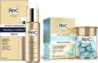 Roc Retinol Correxion Kırışıklık Karşıtı Serum 30ML + Nem ve Canlılık Veren Kapsül Serum 10 Kapsül 2li Yüz Bakım Seti