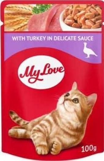 My Love Sos İçinde Hindi Etli Pouch Kedi Maması 100 Gr - Petshopundan