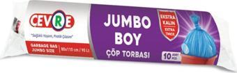 Çevre Jumbo Boy Çöp Torbası Ekstra Kalın 10'lu 80 X 110 Cm