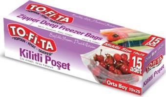 Tofita Orta Boy Kilitli Poşet 15'li 19x25 Cm