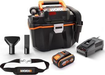 WORX WX031 20Volt 4.0Ah. 200W/16Kpa Li-ion Kömürsüz Flexi Esnek Hortumlu Profesyonel Şarjlı Islak/Kuru Süpürge & Üfleme