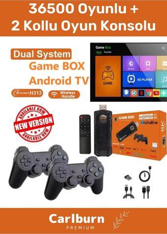 36500 Oyunlu Atari 5G 8k HDR Ultra HD Çözünürlük 64 GB Tv Game Box Android Tv 2 Kollu Oyun Konsolu