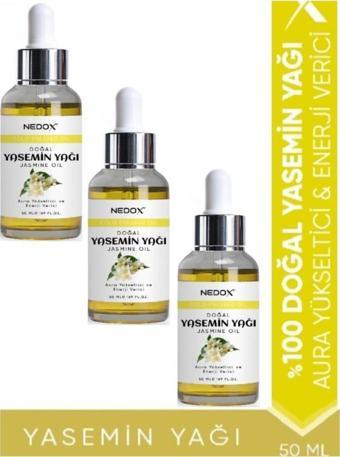 NEDOX Yasemin Yağı 3 ADET %100 Doğal Bitkisel Aura Yükseltici & Enerji Verici Jasmine Oil 50 Ml