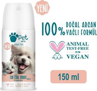 Pet Love Kediler ve Köpekler İçin Tüy Bakım Spreyi Vanilya 150 ml 100% Doğal Argan Yağlı