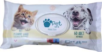 Pet Love Evcil Hayvan Temizleme Mendili 60lı