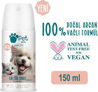 Pet Love Kediler ve Köpekler İçin Tüy Bakım Spreyi Çikolata 150 ml 100% Doğal Argan Yağlı