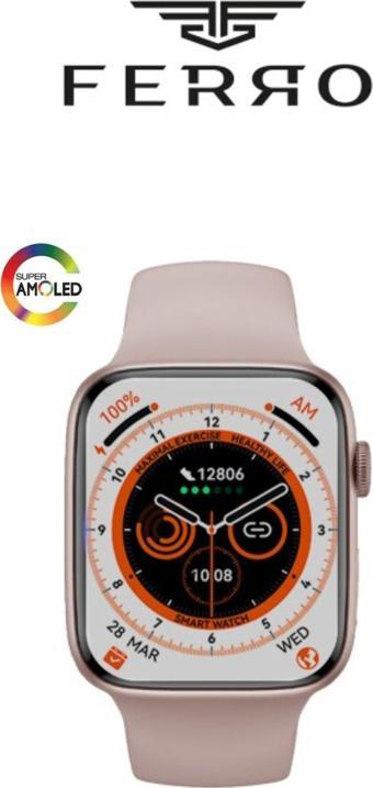 FERRO 9 Pro Akıllı Saat Türkçe Menülü Nabız& Tansiyon Ölçer Arama Özellikli ios&anroid Smartwatch DS