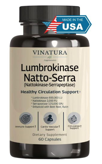 Swanson Vınatura Lumbrokinase, Nattokinase, Serrapeptase (Natto-Serra) 60 Caps. Usa Menşei.Ozelsporcugıdala