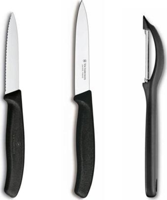 Victorinox Siyah 3'Lü Bıçak Soyacak Seti