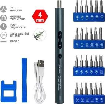 Ceta Form Cb4/est28 Şarjlı Tornavida Mikro Bits Uç Takımı 28 Parça